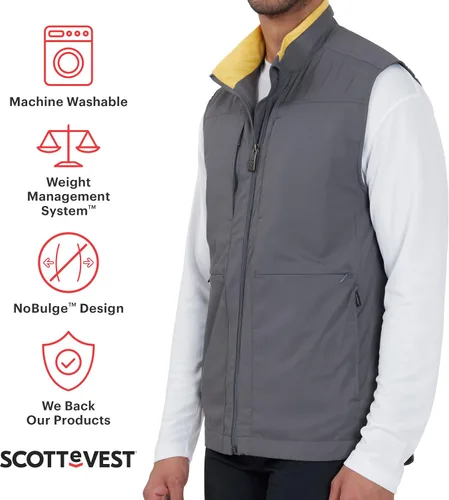 Vista 2 de SCOTTeVEST El mejor chaleco de viaje para hombre, 26 bolsillos ocultos, repelente al agua para viajes y más