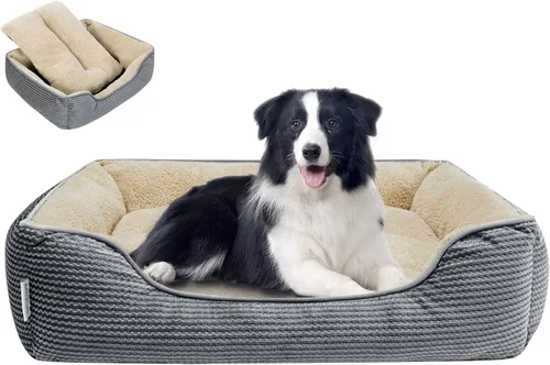 Vista 13 de Miguel Cama lavable para perros y gatos con cojín extraíble para perros medianos y pequeños, sofá cama para mascotas fácil de lavar con cojín Negro