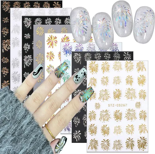 Vista 13 de Calcomanías líquidas para arte de uñas, diseño de mariposa, negro, plateado, mariposa, luna, 3D, autoadhesivas, suministros de arte de uñas