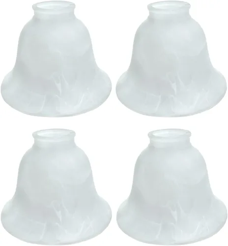 Vista 20 de Aspen Creative 23178-65-4 Pantalla de vidrio de repuesto para ventilador de techo con forma de campana de alabastro transicional, ajuste de 2-1/8