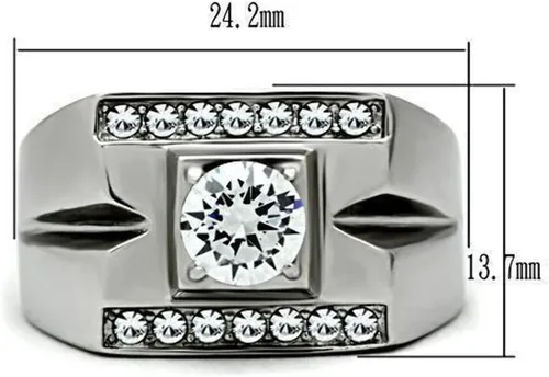 Vista 2 de Anillo Color Plata Para Hombres y Ninos de Acero Inoxidable Linear 9