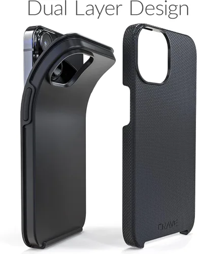 Vista 4 de Crave Dual Guard para iPhone 14, funda de doble capa de protección contra golpes para Apple iPhone 14 (6.1") - Negro