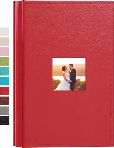 Vista 7 de potricher Álbum de fotos pequeño de 4 x 6 pulgadas, 100 fotos, cubierta de cuero, libro de fotos con 100 bolsillos horizontales para familia, boda