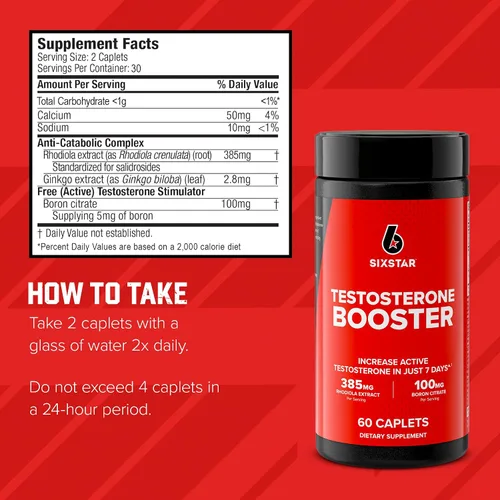 Vista 6 de Six Star Nutrition - Potenciador de testosterona para hombres con extracto de Rhodiola y citrato de boro - Suplementos de entrenamiento para hombres