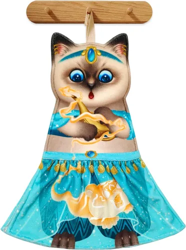 Vista 32 de PAT JUUMG - Toallas divertidas de mano con forma de gato para decoración de baño o cocina; toallas decorativas colgantes para la cara, súper