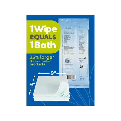 Vista 2 de Nurture XL Toallitas de baño sin enjuague para adultos con aloe Limpieza sin agua para pieles sensibles Toallitas húmedas desechables