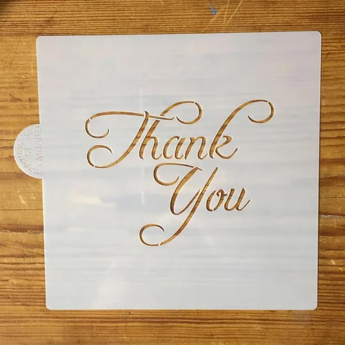 Vista 2 de Plantilla de galletas y manualidades de Thank You de Designer Stencils