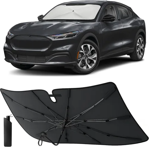 Vista 9 de EcoNour Parasol plegable para parabrisas de Mazda 3 2014-2016 2017 2018, parasol para ventana delantera de automóvil, protección UV, bloqueador
