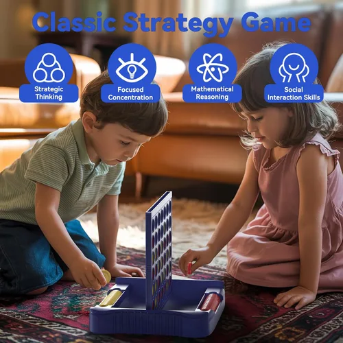 Vista 3 de Pup Go Juegos de mesa 4 en fila para niños a partir de 3 años, idea temprana para niños, niñas y adolescentes, conecta y gana cuatro en una línea