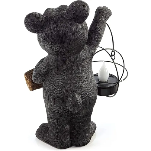 Vista 7 de VP Home - Estatuas de jardín para exteriores, decoración de oso negro con letrero de bienvenida (Welcome), regalos para el hogar y el jardín - 12
