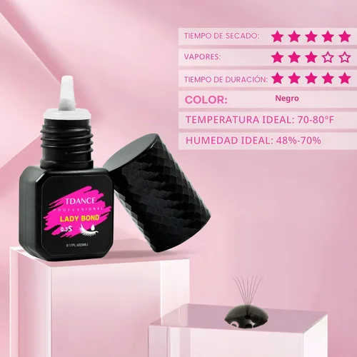 Vista 4 de TDANCE Pegamento para extensiones de pestañas, pegamento para extensiones de pestañas, 0.3 segundos, secado/retención – 7 semanas/pegamento