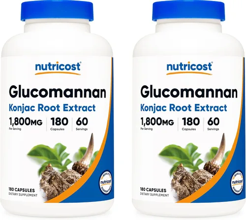 Vista 6 de Nutricost Glucomanano 1,800 mg por porción, 180 cápsulas, fuente de fibra natural, sin OMG, sin gluten
