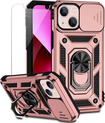 Vista 14 de Funda para iPhone 13 con cubierta para lente de cámara, protector de pantalla HD, doble capa [protección contra caídas de grado militar de 15 pies]