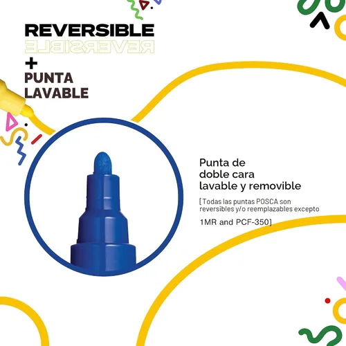 Vista 3 de Posca PC-5M Rotuladores de Pintura a Base de Agua, Punta Media Reversible (1.8-2.5mm), Tono Fresco, Pack de 8 Tip size 1.8–2.5 mm, Water-Based