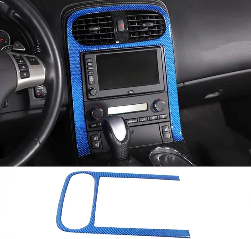 Vista 10 de PIUGILH Panel de control central de coche, fibra de carbono suave, marco de panel antiarañazos, cubierta decorativa para Corvette C6 2005-2013 Negro