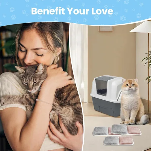 Vista 7 de Paquete de 10 filtros de repuesto para cajas de arena Catit Jumbo/Regular/Catit Smartsift, almohadillas purificadoras de aire de doble acción