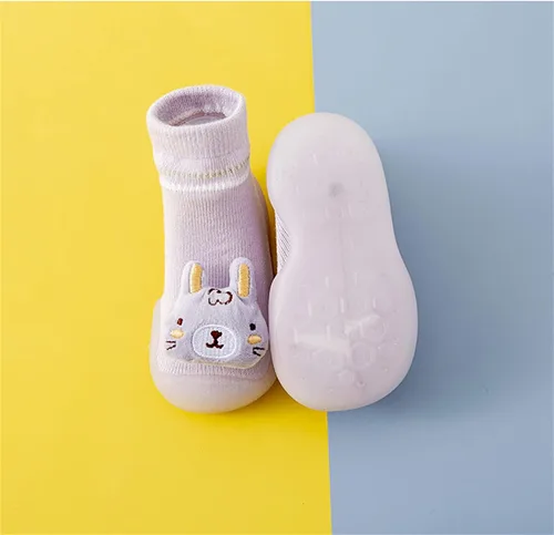 Vista 4 de Zapatos para niñas de 12 a 18 meses para niños pequeños recién nacidos zapatos para primeros caminos lindos calcetines antideslizantes de dibujos