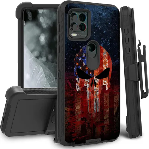 Vista 20 de Funda para Motorola Edge 2021 / Moto Edge 5G UW, protección resistente de 3 capas híbridas a prueba de golpes con funda de clip para cinturón