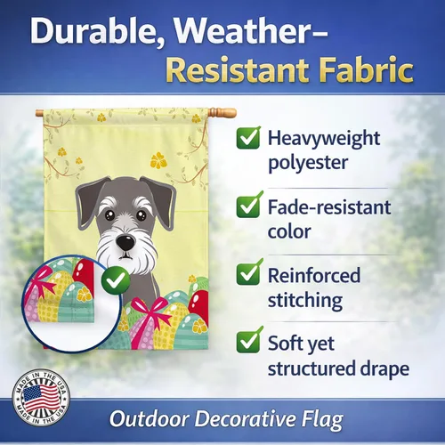 Vista 717 de Caroline's Treasures BB1923GF Bandera decorativa para jardín con diseño de Border Collie, para caza de huevos de Pascua, para jardín, jardín, patio