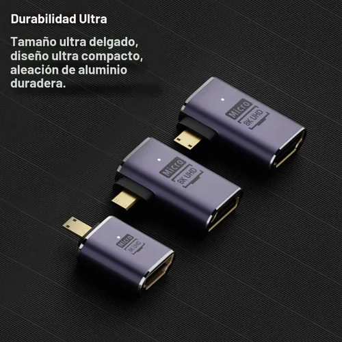 Vista 4 de AreMe - Adaptador micro HDMI a HDMI de 90 grados (3 unidades), ángulo izquierdo y recto