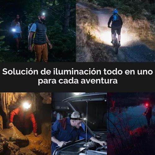 Vista 8 de sofirn Linterna frontal recargable con modo de luz roja, doble clip, 2100 lúmenes, linterna LED ultra brillante tipo C, puerto de carga IP66