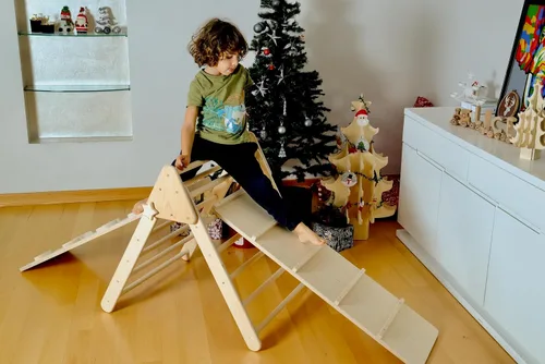 Vista 8 de Montessori Triángulo de escalada Marco de escalada interior de madera para niños y niños pequeños Estructura de escalada Montessori Triángulo
