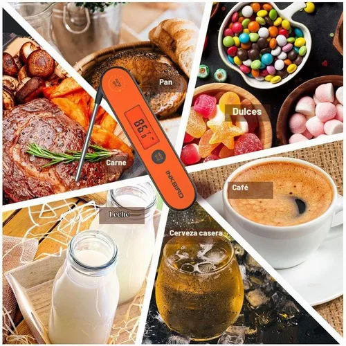 Vista 7 de Inkbird Termómetro de carne de lectura instantánea IHT-1P, termómetro digital impermeable recargable para alimentos con calibración, imán