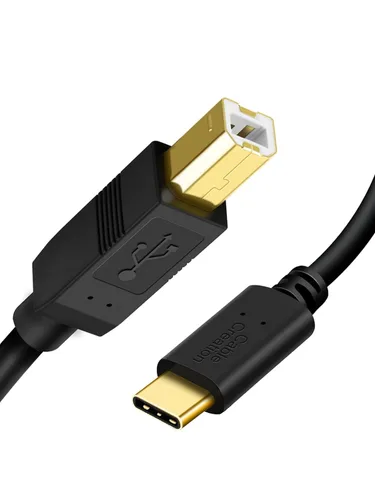 Vista 8 de CableCreation Cable de impresora USB C a B de 3.3 pies, escáner y cable MIDI para piano digital Yamaha Casio, controlador DJ, 1 M, negro