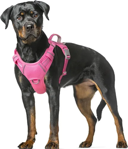 Vista 72 de BARKBAY Arnés para Perro Sin Tirones Talla Grande Arnés Reflectante para Perro con Clip Frontal y Asa de Control Fácil para Caminar Entrenar Correr