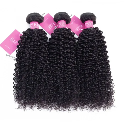 Vista 12 de ISEE Extensión de cabello malayo 100% virgen sin procesar, rizado profundo, color negro natural que puede ser teñido, 10 pulgadas 100% Malaysian