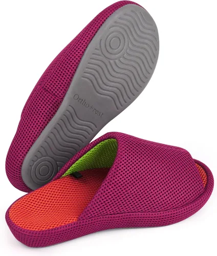 Vista 5 de Ortho+rest Pantuflas ortopédicas con soporte de arco para mujer, zapatos ortopédicos para casa