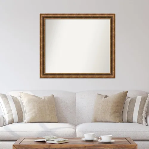 Vista 933 de Amanti Art Espejo de pared personalizado no biselado (25 x 25 pulgadas), marco de bronce acentuado, varios tamaños personalizados, espejo de baño