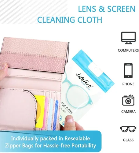 Vista 4 de Toallitas para limpiar las gafas con efecto antivaho, para pantallas, toallitas para limpiar las gafas, para todas las pantallas de dispositivos