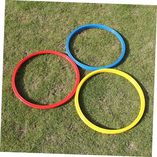 Vista 8 de BESPORTBLE Juego de pies 9 anillos de agilidad de fútbol en círculos de entrenamiento amarillo, rojo y azul