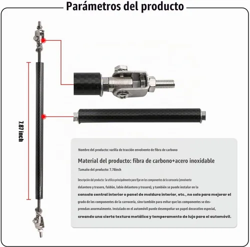 Vista 2 de Pack-2 varillas de soporte para parachoques delantero, difusor de parachoques delantero de 7.87 pulgadas, decoración de barra de acoplamiento