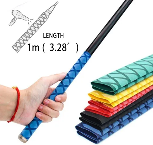 Vista 3 de Longitud: 3.3 ft/39.37 pulgadas, tubo de envoltura térmica, tubo de bádminton, manga de raqueta, mango de raqueta, cinturón de agarre para caña
