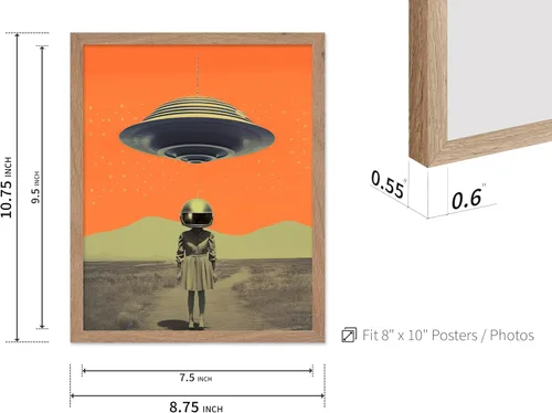 Vista 3 de Poster Master Póster OVNI – Impresión de mujer enmascarada – Arte extraterrestre – Arte surrealista – Arte de ciencia ficción – Regalo para hombres