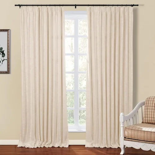 Vista 19 de TWOPAGES Cortina de Pliegues Pellizco Beige para Sala de Estar de 84 Pulgadas de Largo, Panel de Cortina de Ventana de Doble Capa Oscurecedora