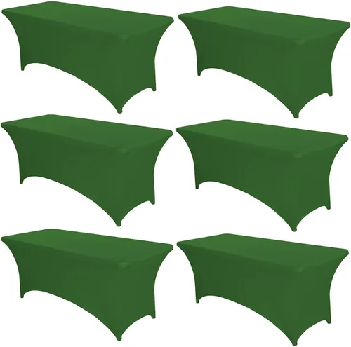 Vista 15 de PTC21B - Juego de 6 manteles elásticos de 6 pies, color negro, rectangular, ajustable, lavable, de elastano, para fiestas, bodas, cócteles