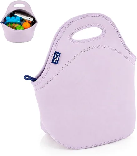Vista 13 de BUILT Gourmet Getaway Bolsa Tote de Almuerzo de Neopreno Suave Ligera, Aislada y Reutilizable, Talla Única, Negro
