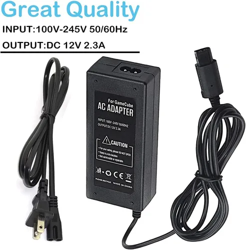 Vista 3 de Fuente de alimentación de CA para Gamecube cable compuesto AV compatible con consola Gamecube NGC