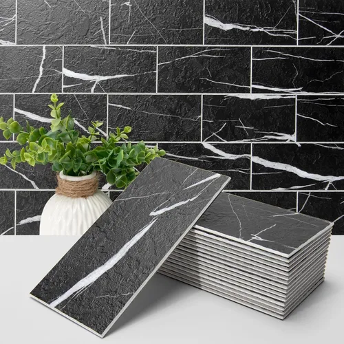 Vista 15 de Art3d Paquete de 102 protectores contra salpicaduras para despegar y pegar Piedra natural blanca