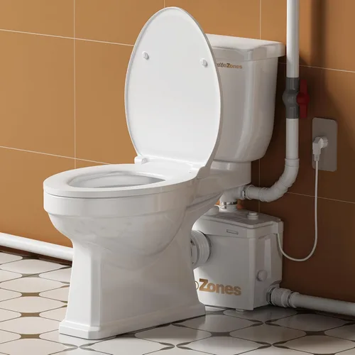 Vista 9 de Sistema de inodoro macerador Upflush - Inodoro de altura ADA de 17.7
