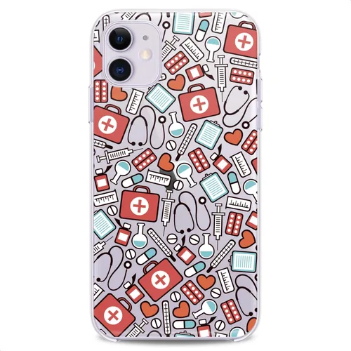 Vista 7 de Funda de TPU compatible con Apple iPhone 12 Mini 2020 Release 5.4 pulgadas, contraportada anatomía diseño de corazón, lindo estampado de órgano