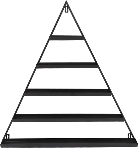Vista 7 de Estante de almacenamiento de esmalte de uñas de metal para montar en pared, organizador de esmalte de uñas triangular de 5 niveles, soporte