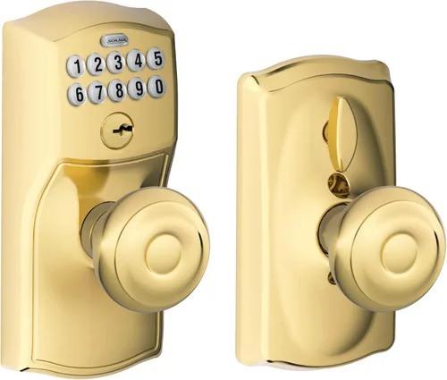 Vista 21 de SCHLAGE FE595VCAM716ACC FE595VCAM/ACC 716 cerradura de teclado para puerta, con manija Accent, flexible, bronce envejecido