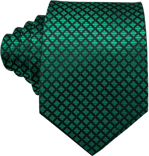 Vista 165 de Barry.Wang Juego de corbatas a cuadros para hombre con pañuelo gemelos de rayas clásicas