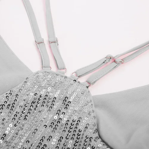 Vista 5 de GRACE KARIN Women's Sleeveless Sparkle Shimmer Camisole Vest Double Strap Sequin Tank Tops