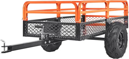 Vista 14 de VEVOR 10 pies cúbicos y 500 libras de remolque para ATV con función de descarga, remolque de utilidad para UTV de carga pesada, remolque de descarga
