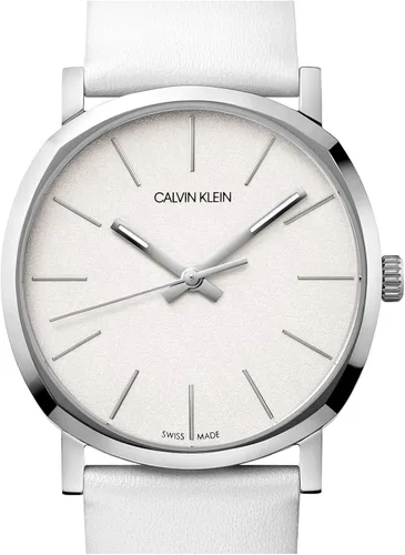 Vista 4 de Calvin Klein K8Q331L2 Posh Reloj de cuero con esfera blanca de 1260in para mujer Movimiento de cuarzo